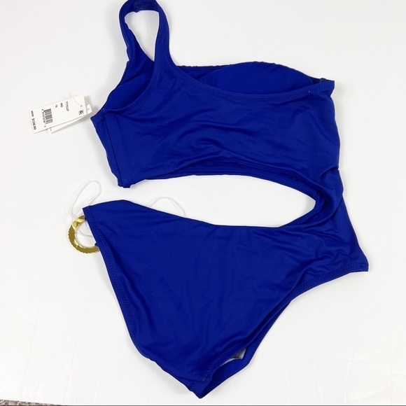Trina Turk Blue Cut Out One Piece Swimsuit Size US 10 NWT - Picture 9 of 11